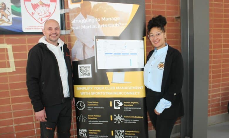 Sports Trainer Connect's stand at the 6th UWMAFSA Open Martial Arts Tournament in Norwood